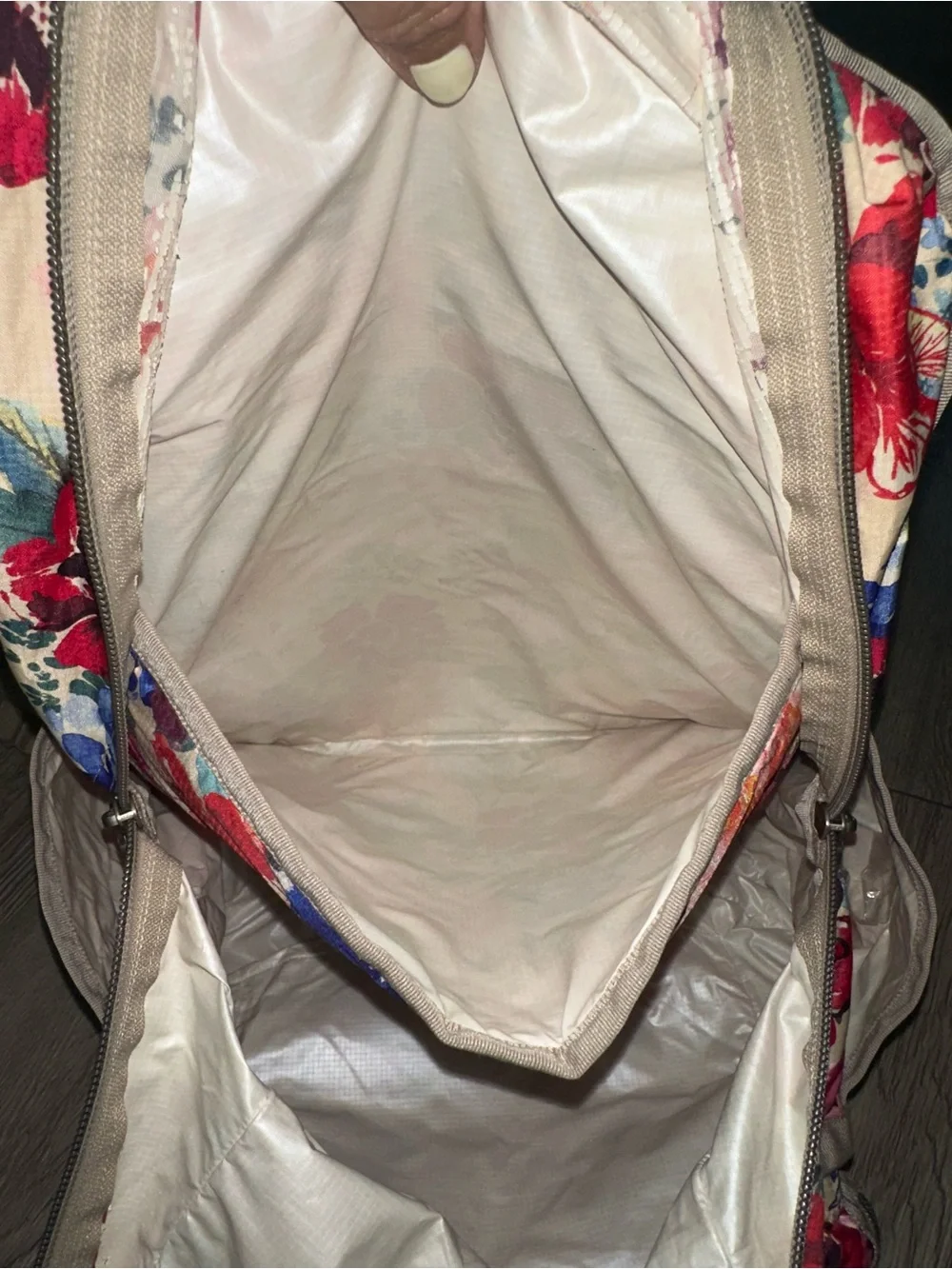 LeSportsac Vibrant Colorful Floral Print Nylon Backpack Carryall Bag